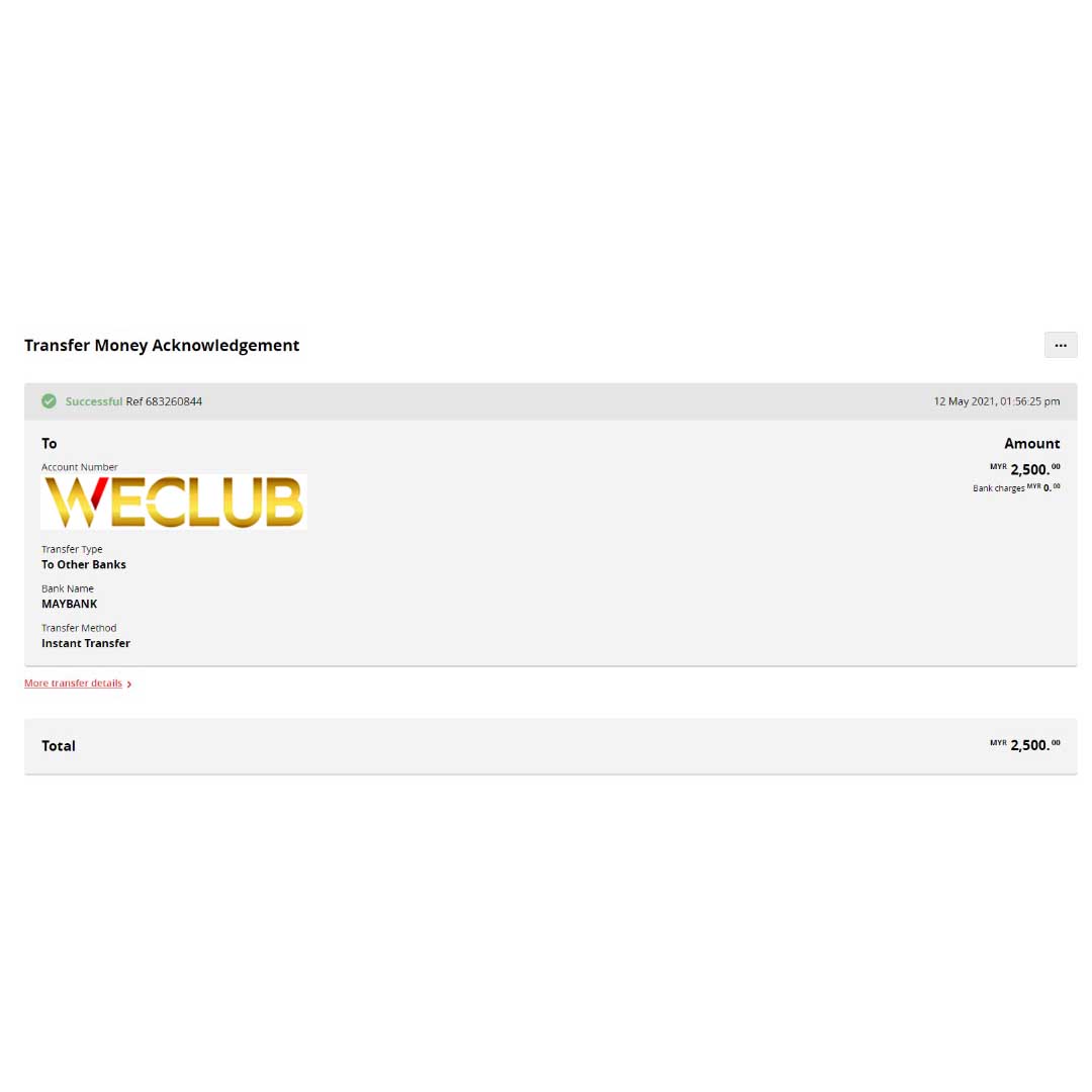 WeClub Trusted Online Casino Malaysia Payment Proof 7